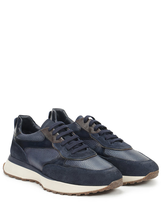 Suede sneakers decorated with suede inserts