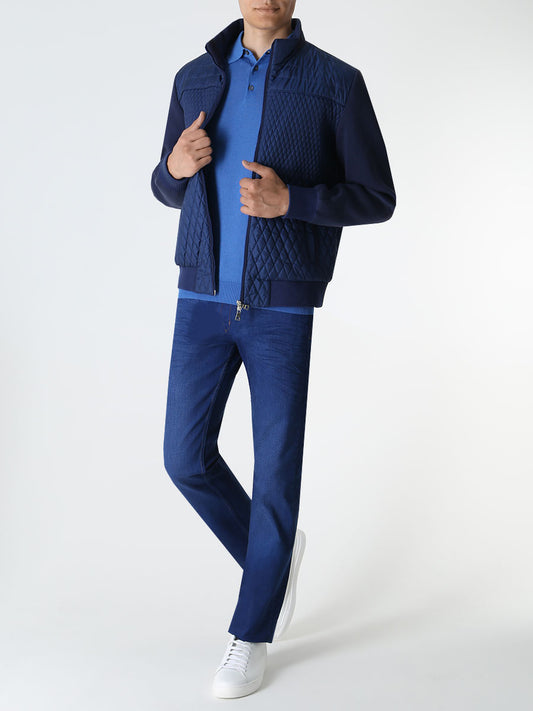 Silk and cotton polo