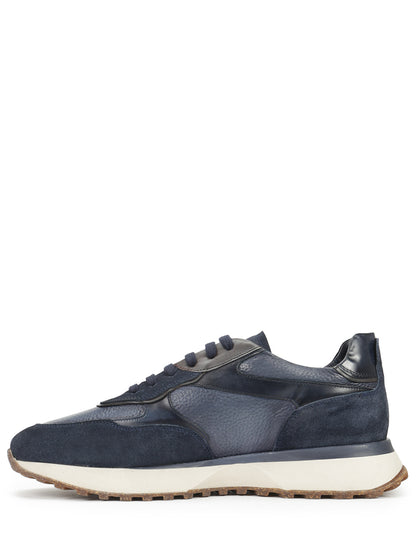 Suede sneakers decorated with suede inserts