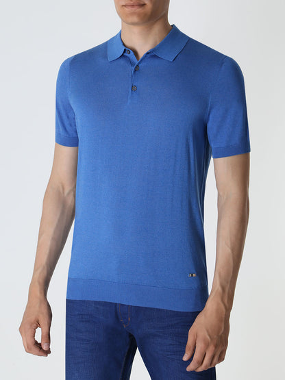 Silk and cotton polo
