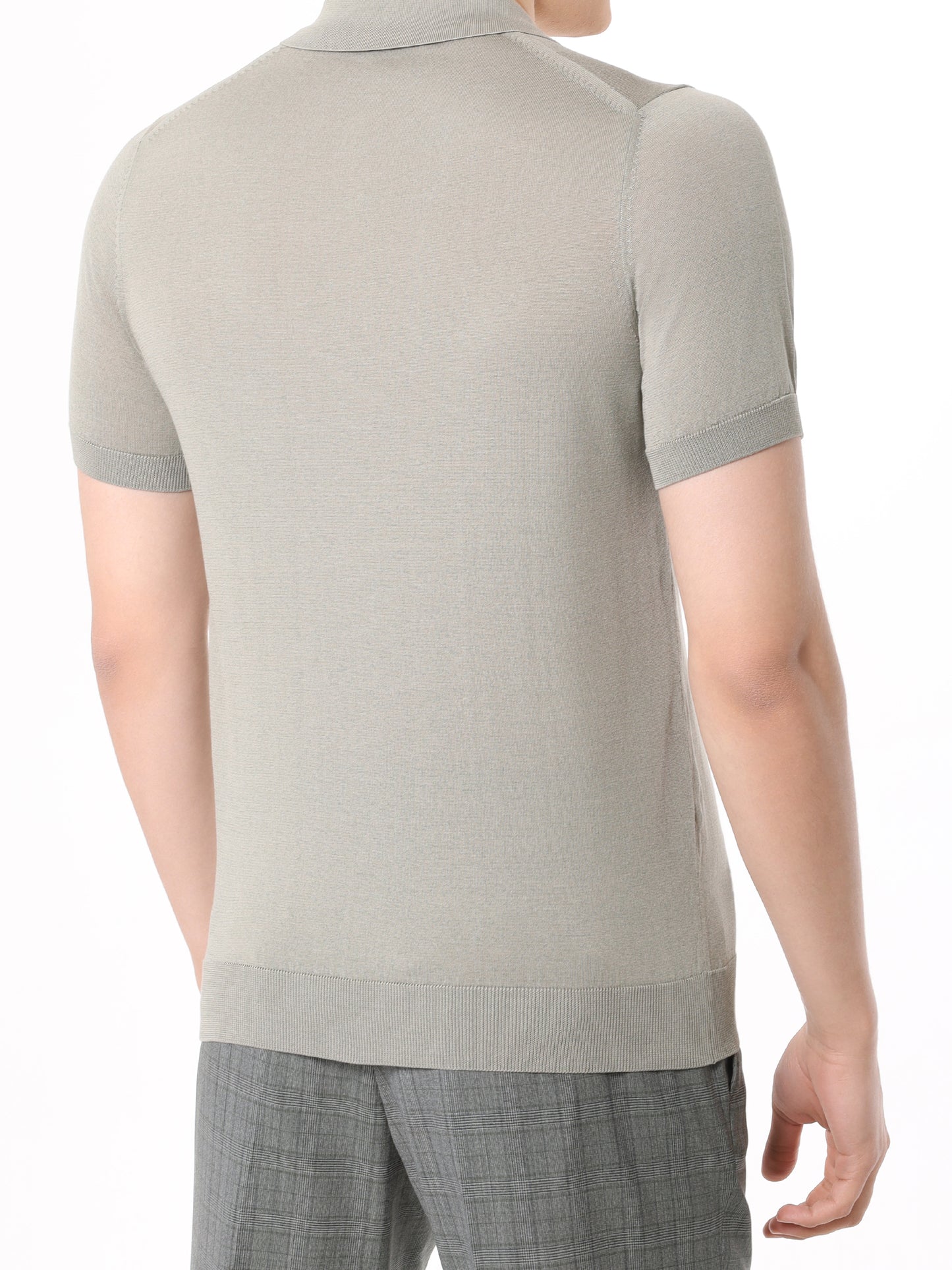 Silk and cotton polo