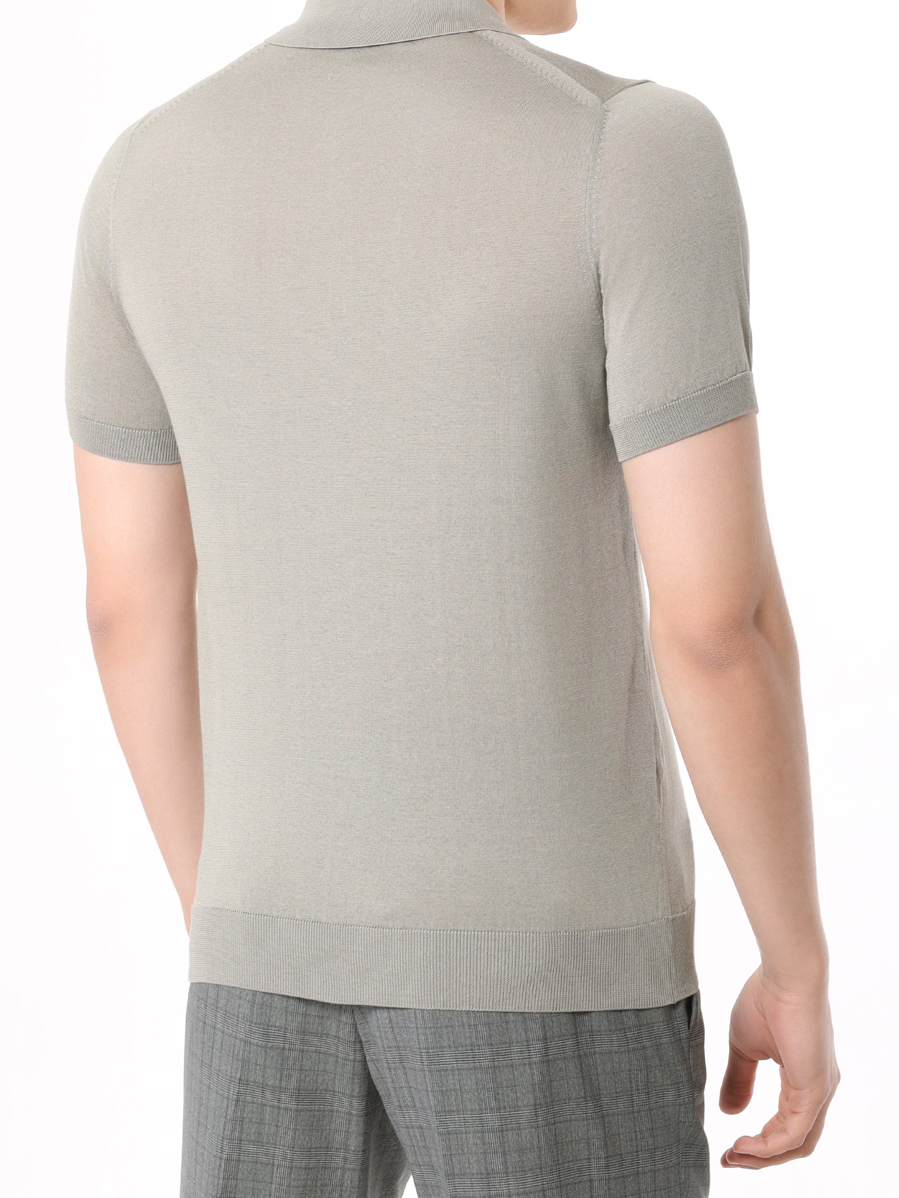 Silk and cotton polo