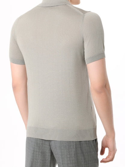 Silk and cotton polo