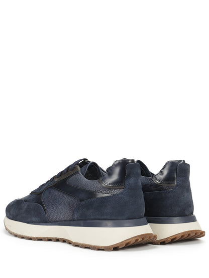 Suede sneakers decorated with suede inserts