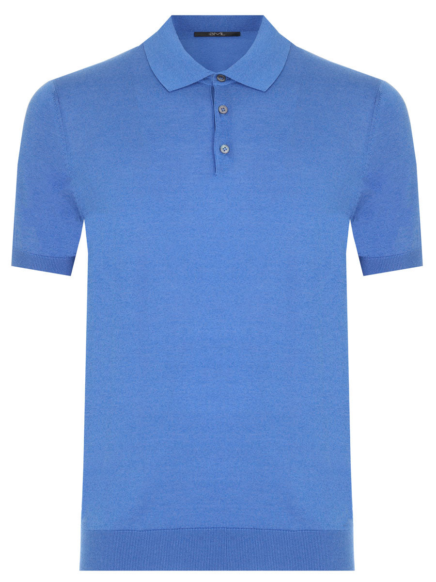 Silk and cotton polo