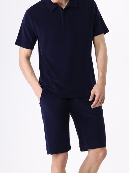 Leisure suit styled with polo and shorts