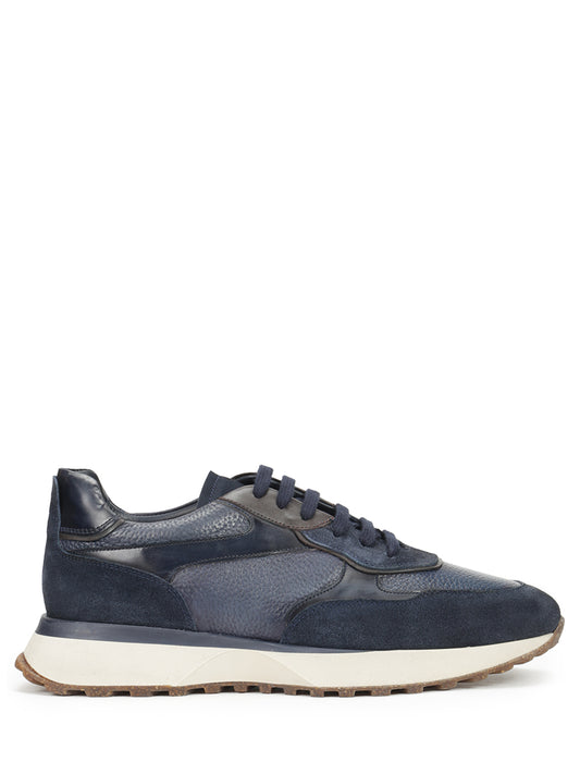 Suede sneakers decorated with suede inserts