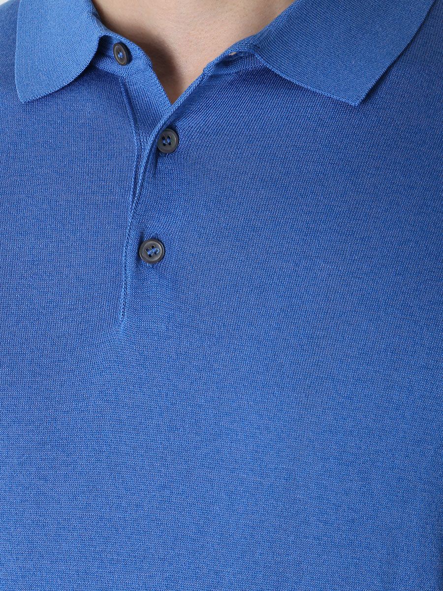 Silk and cotton polo