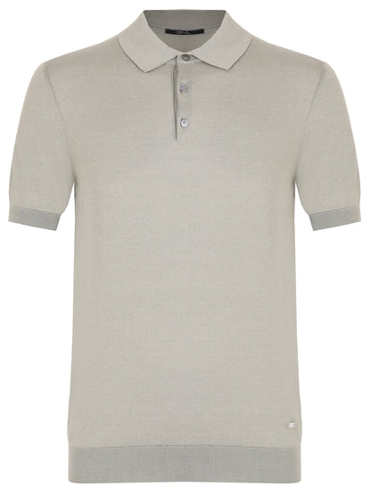 Silk and cotton polo