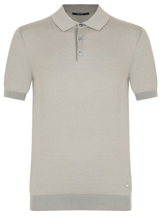 Silk and cotton polo