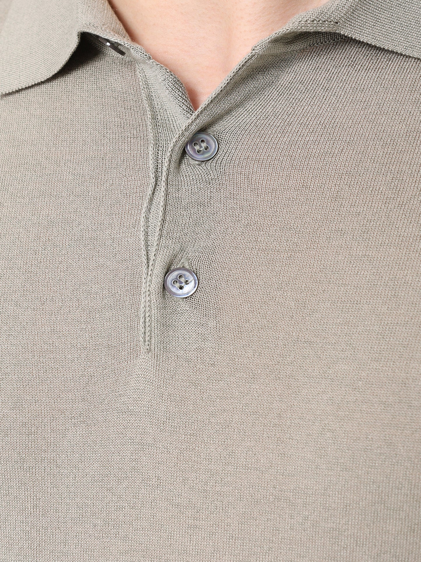 Silk and cotton polo