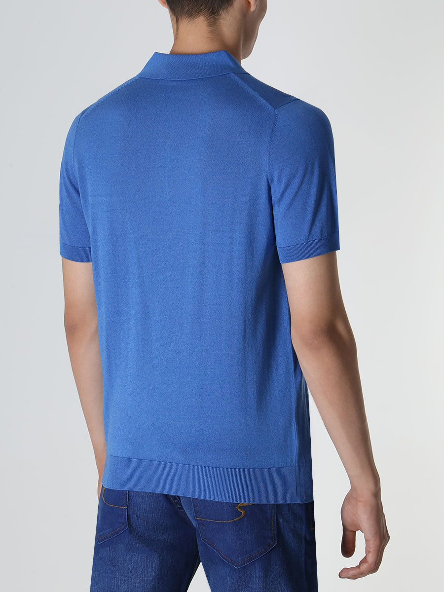Silk and cotton polo